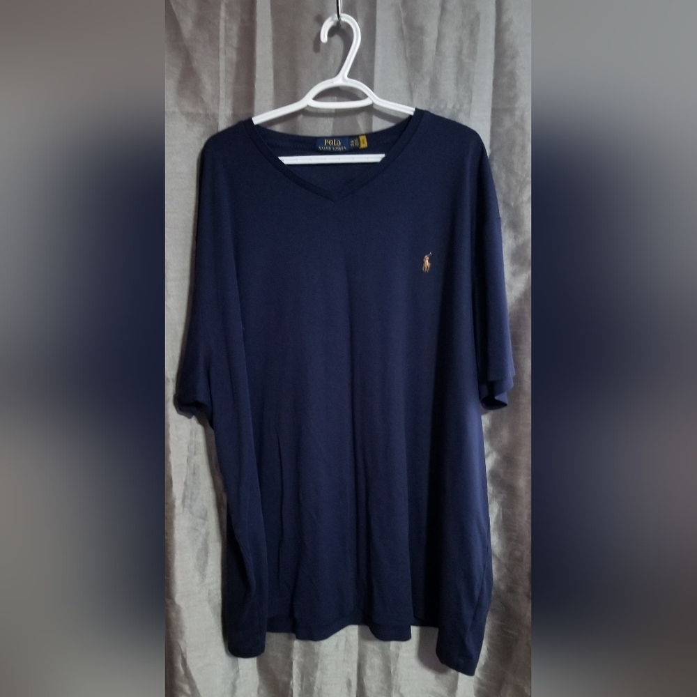 Polo Ralph Lauren VNeck Short Sleeve TShirt Flesh Pony Logo Label Reads Size 4XB - Picture 2 of 13